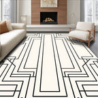 Monochromatic Geometric Art Deco Pattern Rug