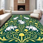 Whimsical Cats And Mushrooms Folklore Rug