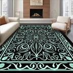 Symmetrical Floral Swirls Design Rug