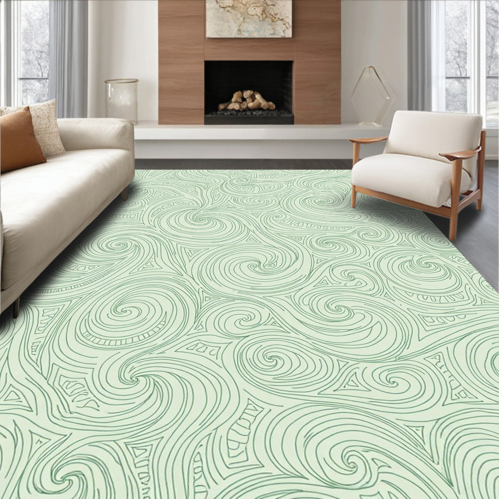 Abstract Swirl Graphic Design Rug