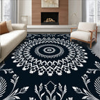 White Floral Mandala Pattern Rug