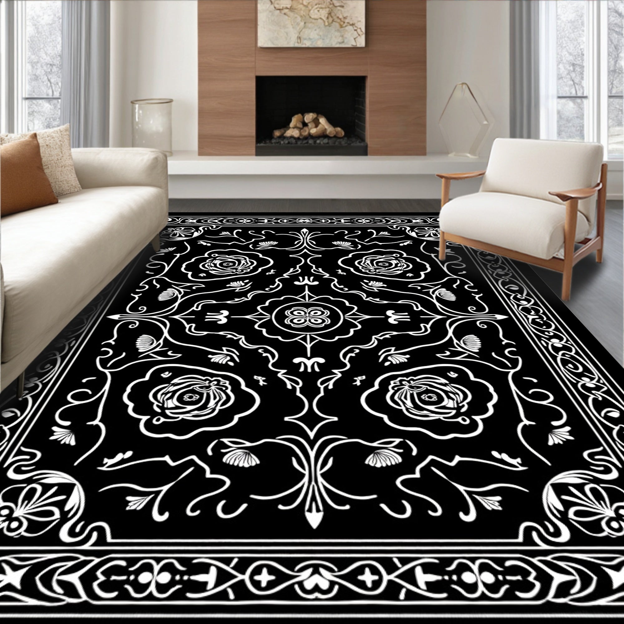 Vintage Floral Arabesque Design Rug
