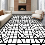 Bold Geometric Grid Dot Pattern Rug