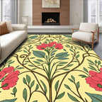 Art Nouveau Floral Vines Cream Rug