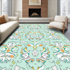 Ornate Floral Swirl Design Rug