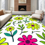 Bright Floral Pattern Rug