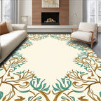 Elegant Floral Swirl Pattern Rug