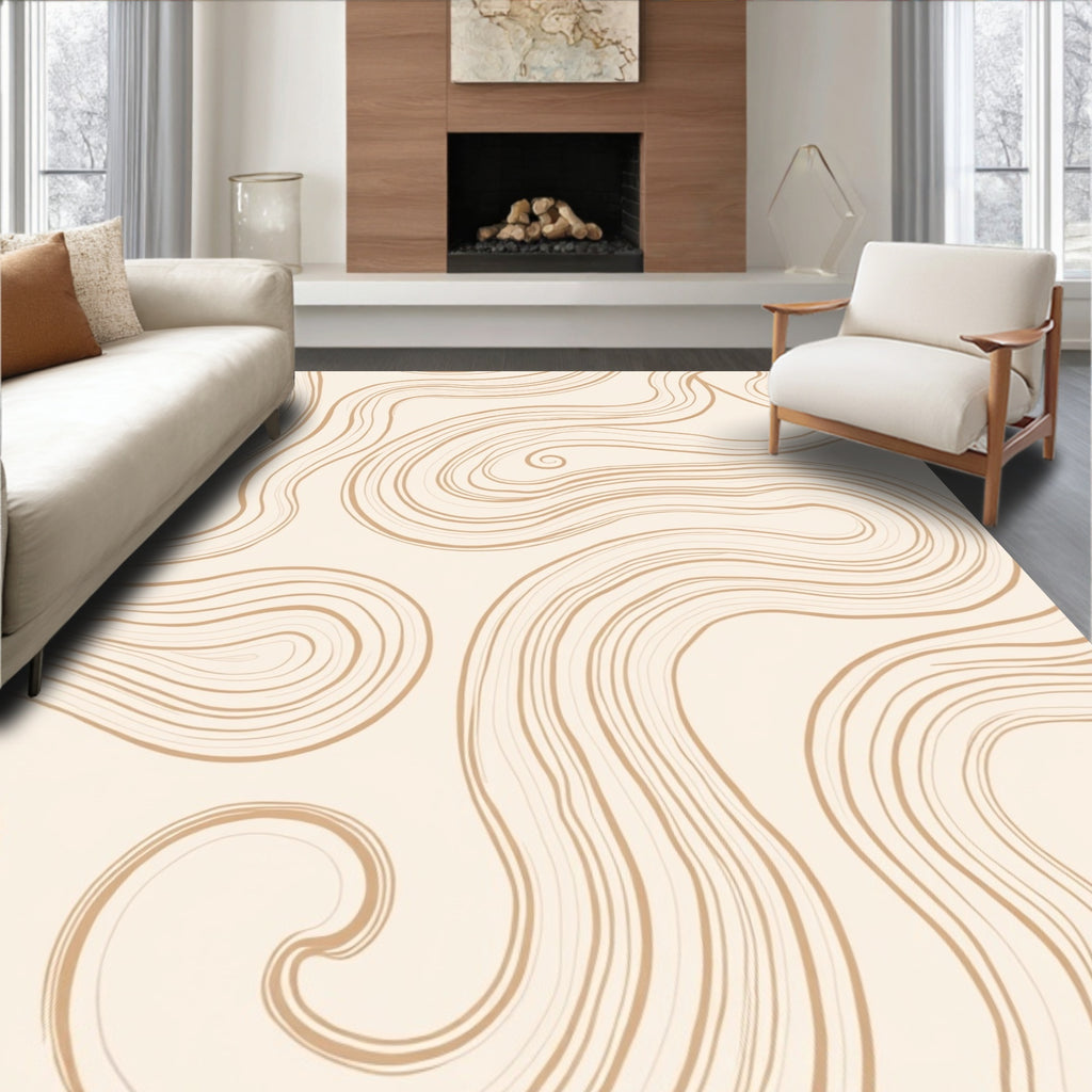 Creamy Swirls Organic Pattern Rug