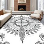 Symmetrical Radial Starburst Pattern Rug