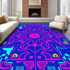 Futuristic Circuit Board Abstract Design Rug
