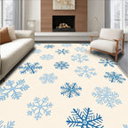 Winter Snowflake Pattern Print Rug