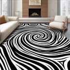 Abstract Swirl Line Pattern Rug