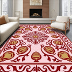 Floral And Vine Scrollwork Pattern Rug