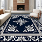 Classic Floral Scroll Border Design Rug