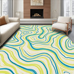 Abstract Wavy Contour Lines Rug