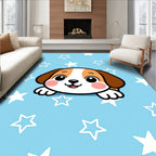 Cute Puppy Stars Pattern Rug