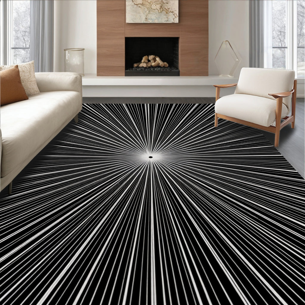 Abstract Starburst Radial Design Rug