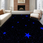 Vibrant Blue Starry Night Sky Rug