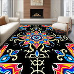 Colorful Radial Medallion Pattern Rug