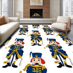 Blue Gold Nutcracker Soldiers Repeat Rug