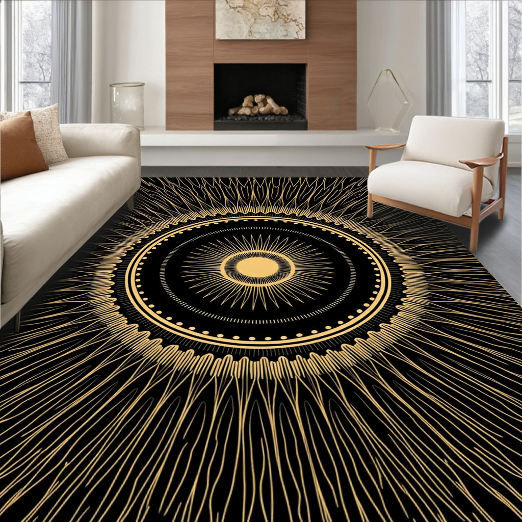 Art Deco Sunburst Graphic Design Rug