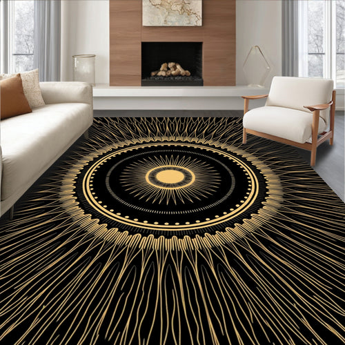 Art Deco Sunburst Graphic Design Rug
