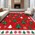 Festive Evergreen Tree Pattern Rug