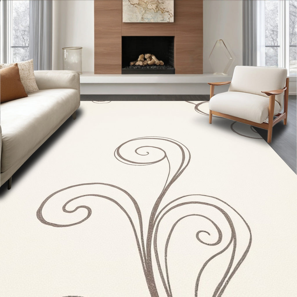 Swirl Floral Pattern Design Rug