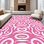 Hot Pink Swirl Pattern Graphic Rug