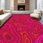 Wavy Pink Orange Swirl Pattern Rug