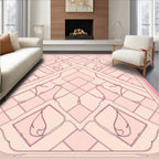 Art Nouveau Pink Geometric Floral Rug