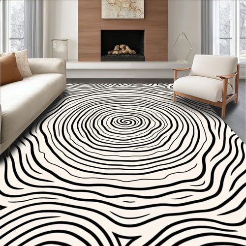 Abstract Swirl Contour Pattern Rug