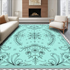 Ornate Floral Scrollwork Pattern Rug