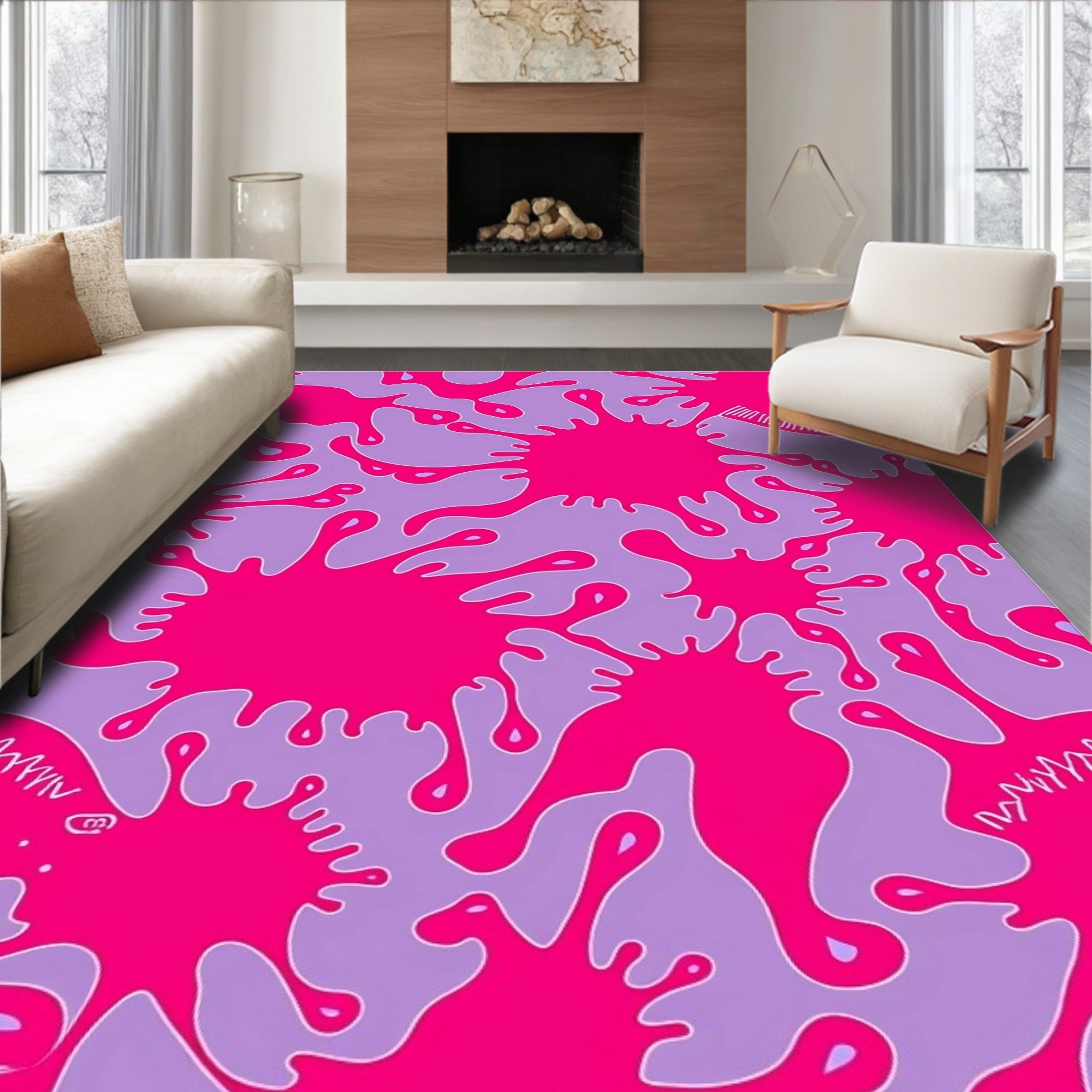 Vibrant Splatter Pattern Rug