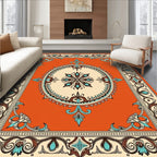 Vintage Floral Scrollwork Pattern Rug