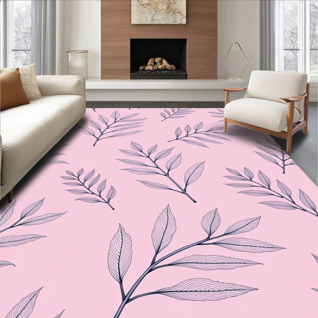 Delicate Leaf Pattern Design Rug