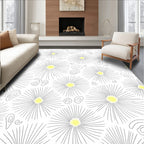 Sunburst Floral Outline Pattern Rug