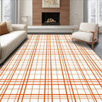 Classic Orange Checkered Pattern Rug