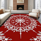 Intricate Snowflake Mandala Design Rug