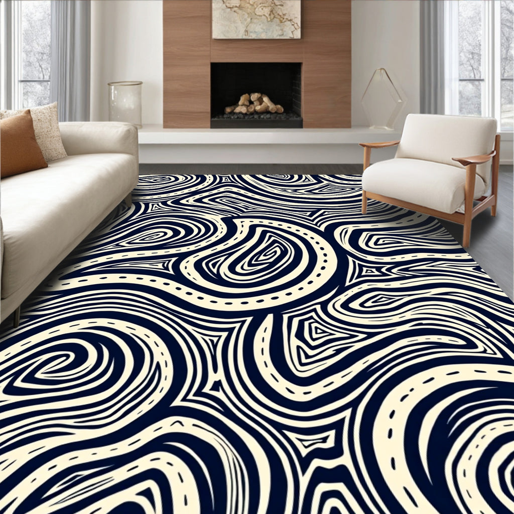 Abstract Swirl Pattern Rug