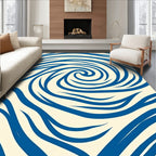 Blue Abstract Swirl Pattern Rug