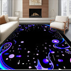 Cosmic Purple Blue Starry Night Accents Rug