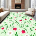 Strawberry Patch Floral Pattern Rug