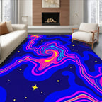 Vibrant Swirling Nebula Abstract Rug