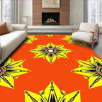 Radiant Yellow Star Art Deco Rug