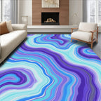 Ethereal Blue Purple Agate Pattern Rug