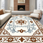 Contempory Floral Scrollwork Design Rug