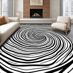 Black and White Swirl Pattern Rug