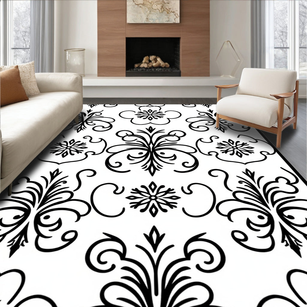 Classic Floral Scrollwork Pattern Rug