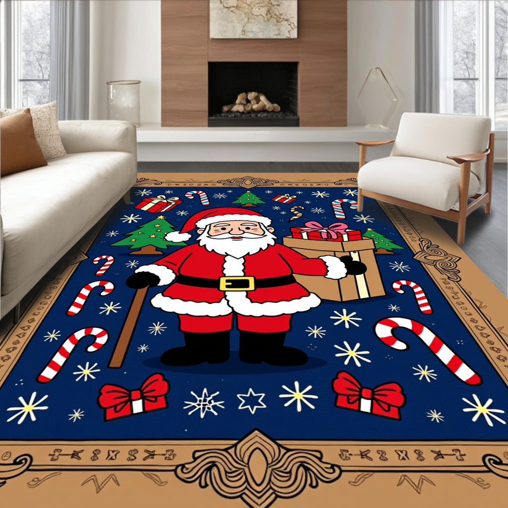 Santa Claus Christmas Festive Pattern Rug